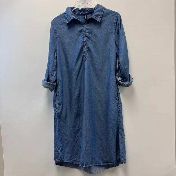 Matchpoint USA Loose Chambray Button Collared Dress Sz S - Picture 1 of 8